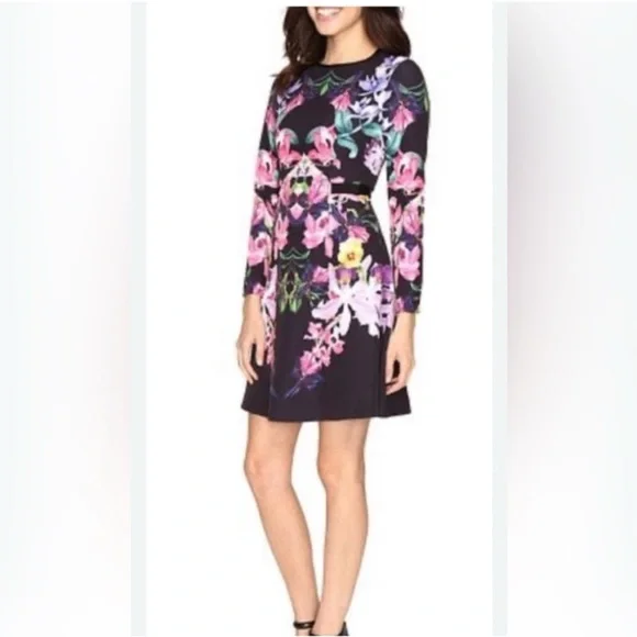 knee length dresses for ladies Sheer Detail Knit Long Sleeve Maxi Dress | Occasa main image 0